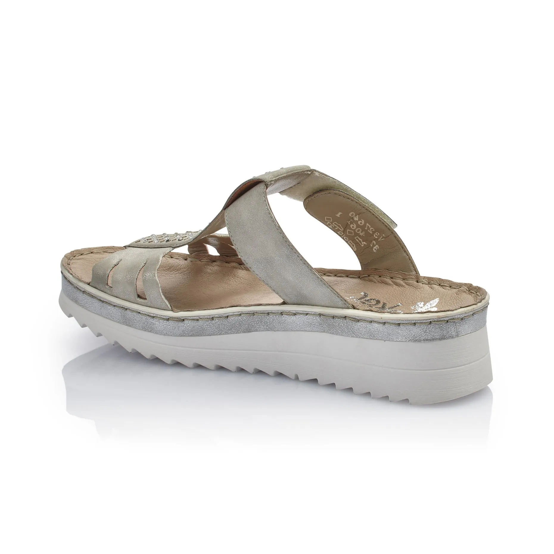 LDS WEDGE MULE - SILVER