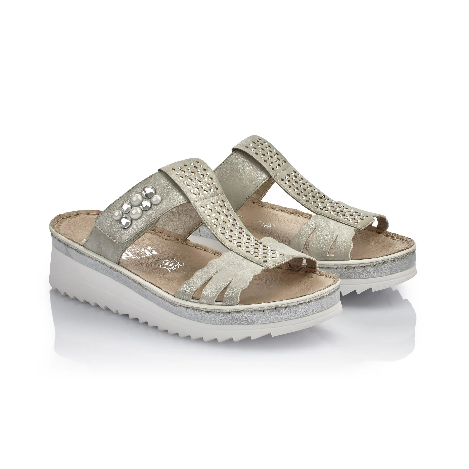 LDS WEDGE MULE - SILVER