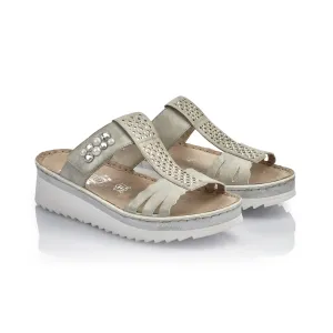 LDS WEDGE MULE - SILVER