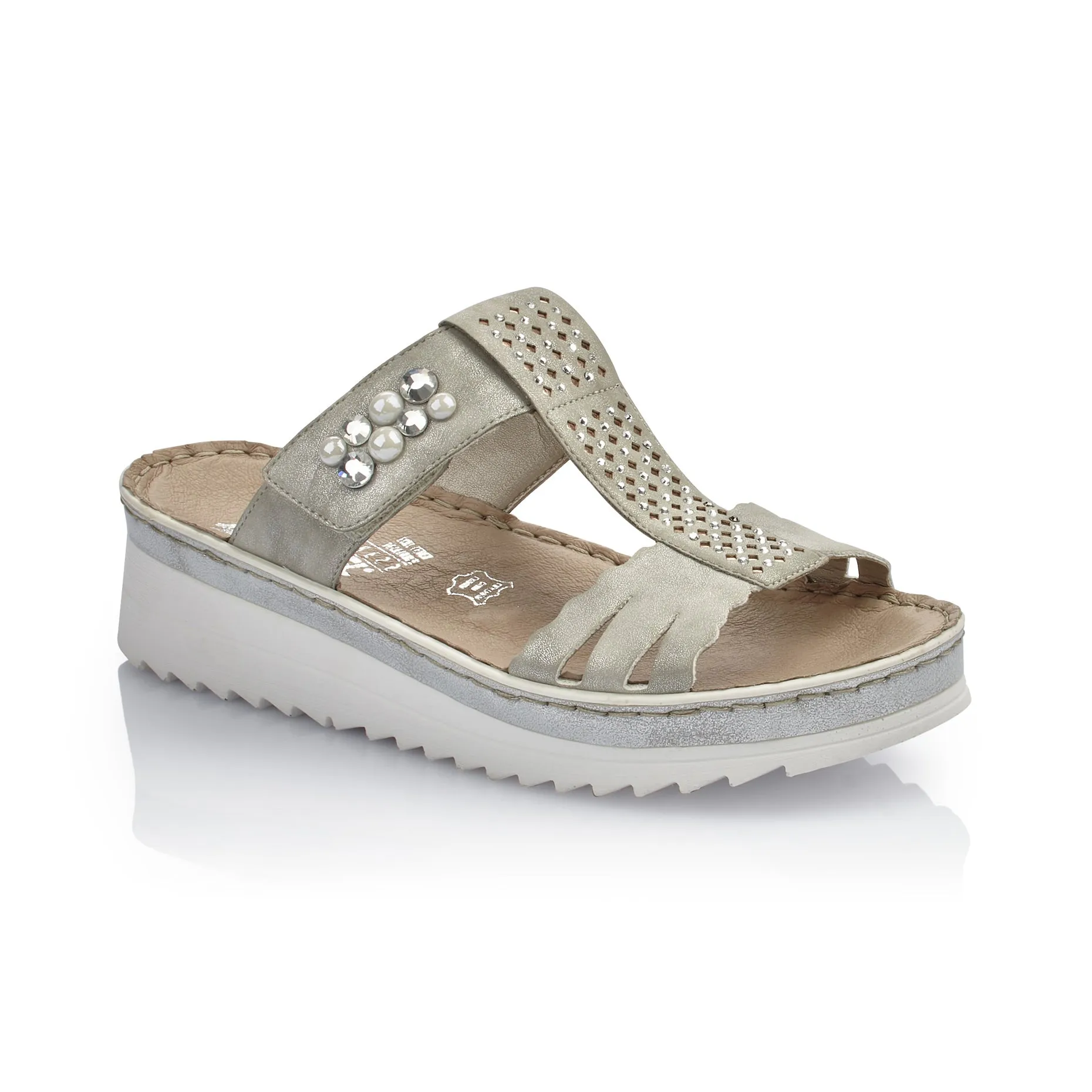 LDS WEDGE MULE - SILVER