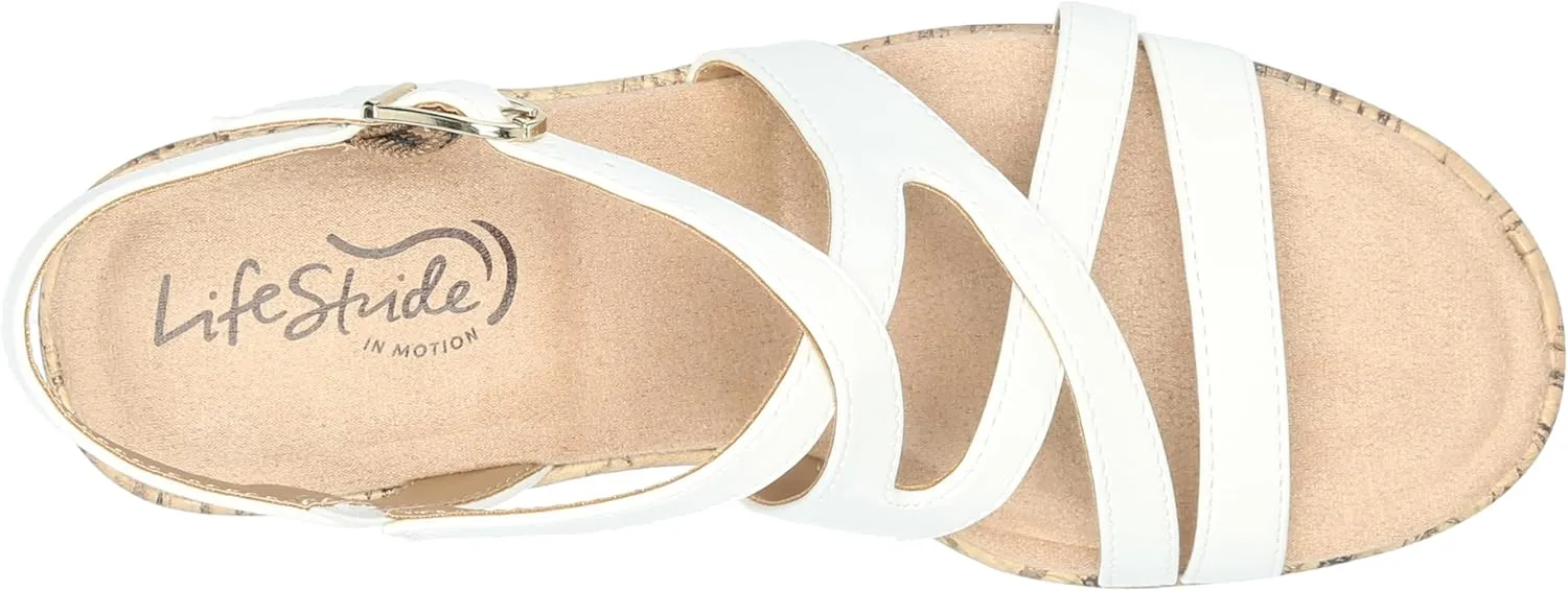 LifeStride Women's Bailey Strappy Platform Wedge Sandals