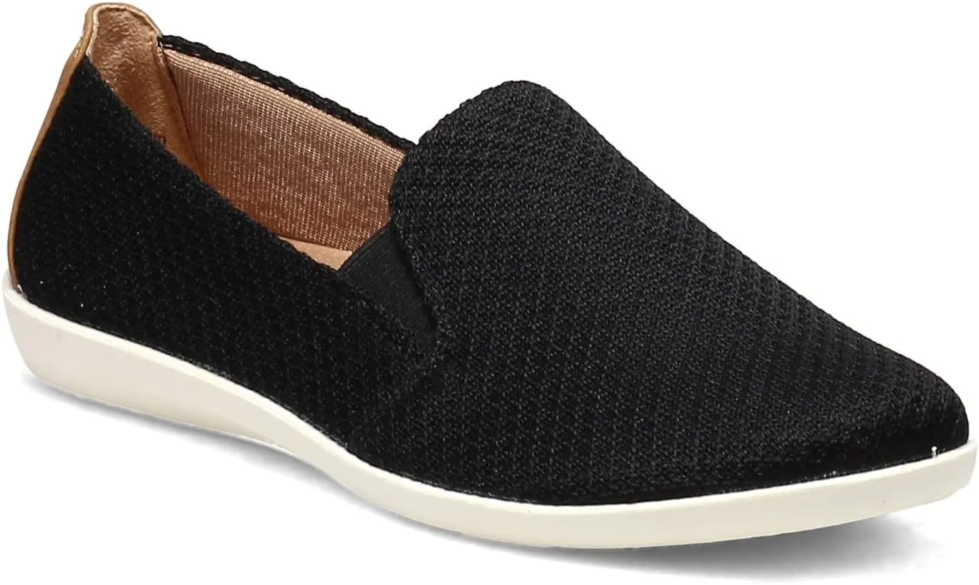 LifeStride Womens Next Level Slip-On Sneaker, Black, 8 Wide US