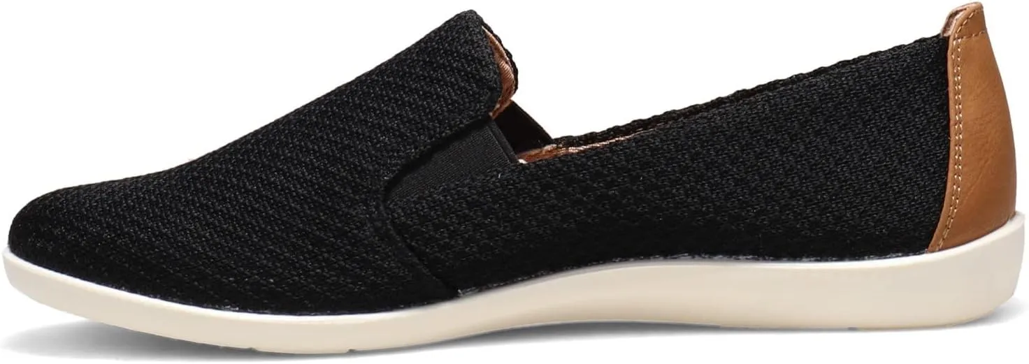 LifeStride Womens Next Level Slip-On Sneaker, Black, 9 Wide US
