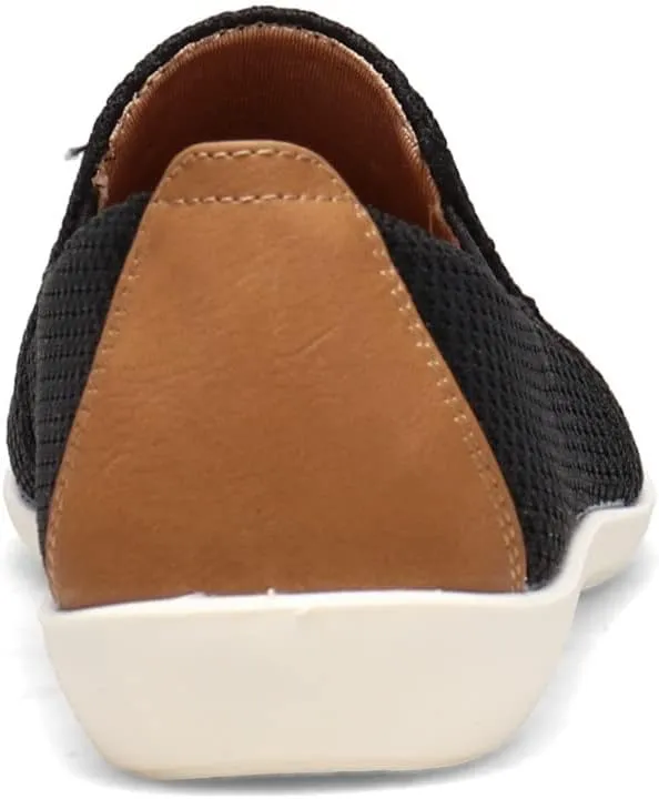 LifeStride Womens Next Level Slip-On Sneaker, Black, 9 Wide US