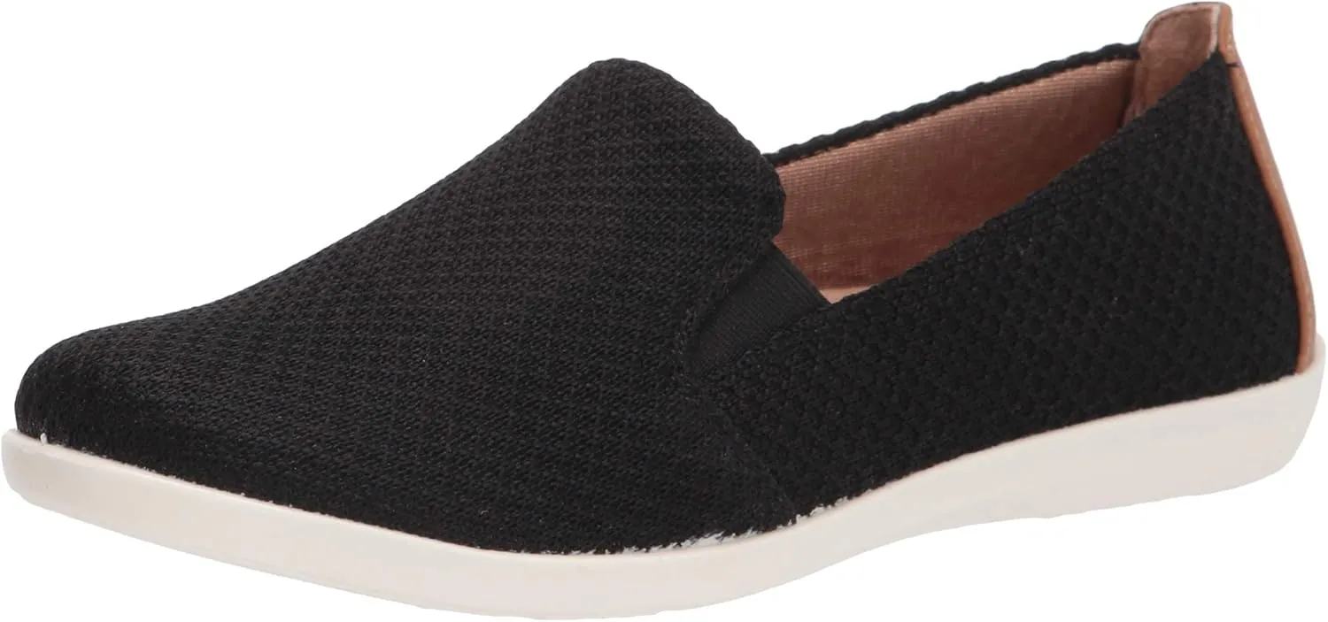 LifeStride Womens Next Level Slip-On Sneaker, Black, 9 Wide US