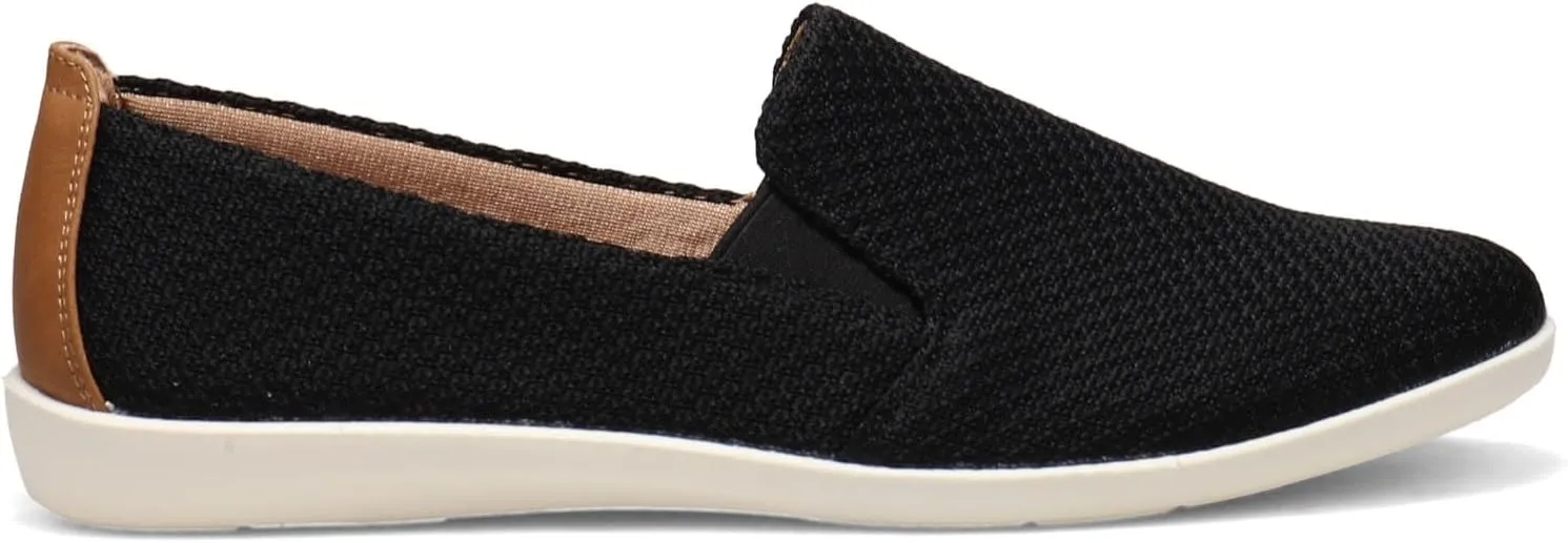 LifeStride Womens Next Level Slip-On Sneaker, Black, 9 Wide US