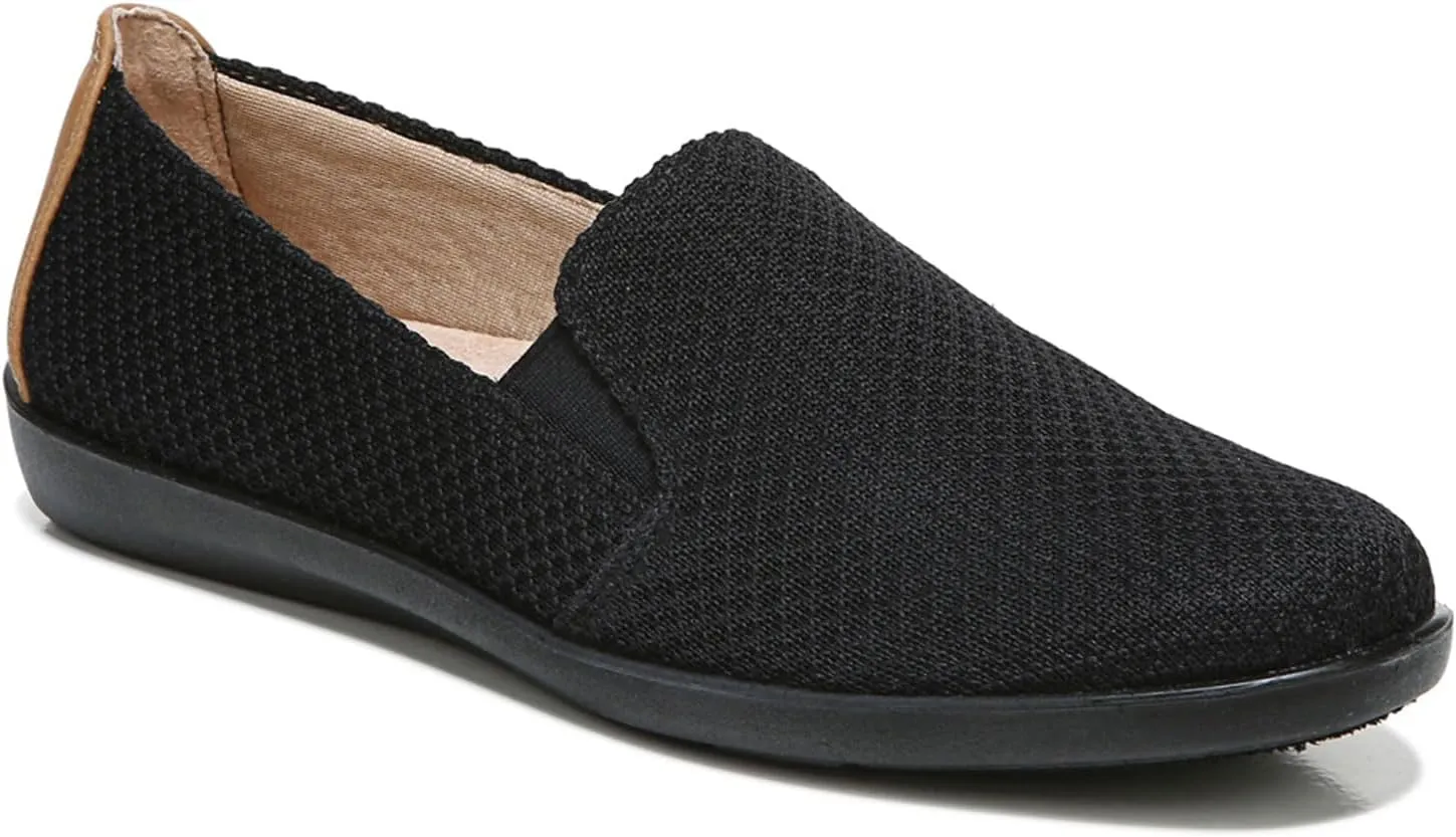 LifeStride Womens Next Level Slip-On Sneaker, Black/Tan, 9.5 US