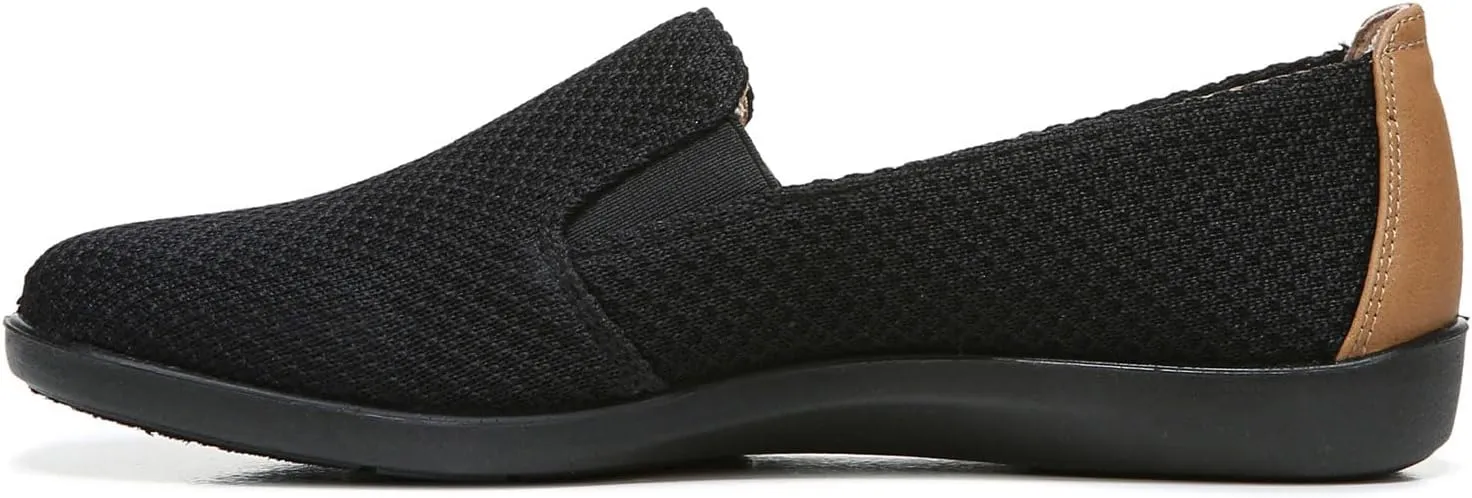 LifeStride Womens Next Level Slip-On Sneaker, Black/Tan, 9.5 US
