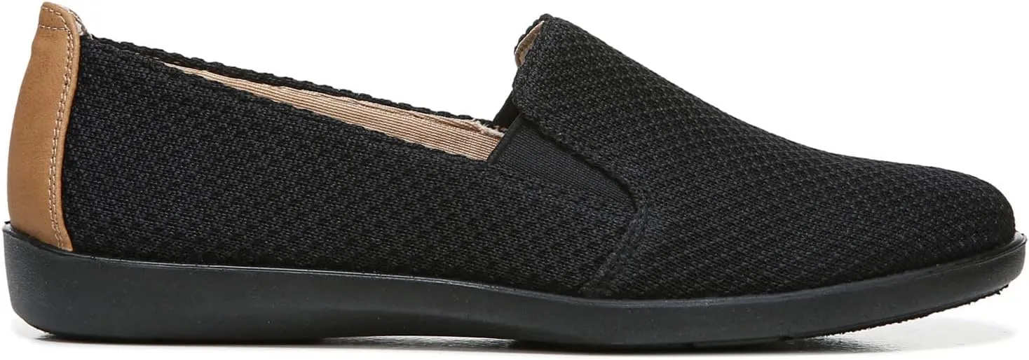 LifeStride Womens Next Level Slip-On Sneaker, Black/Tan, 9.5 US