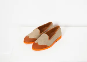 Loafer in Protected Wingtip Orange Clean-lined