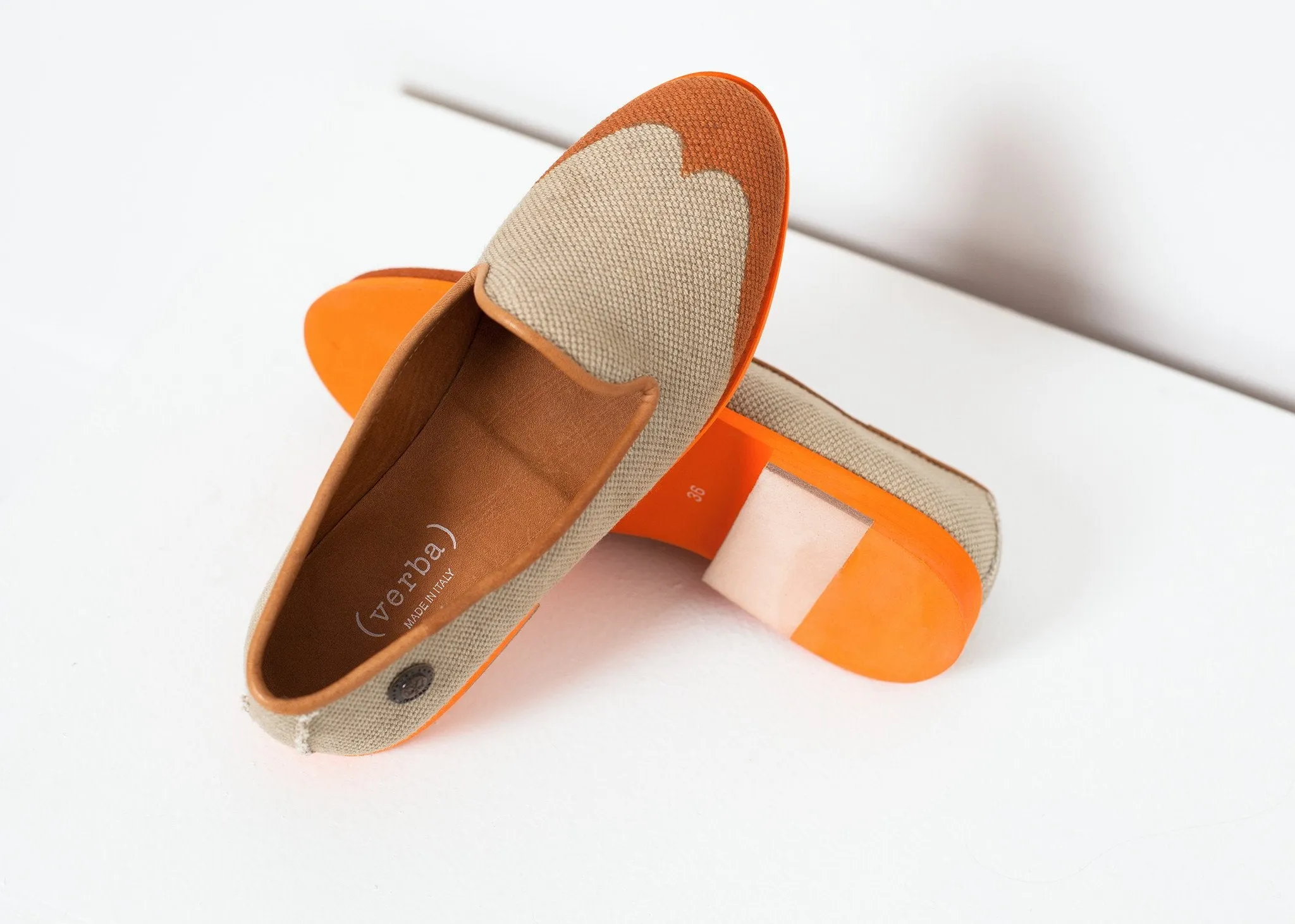 Loafer in Protected Wingtip Orange Clean-lined