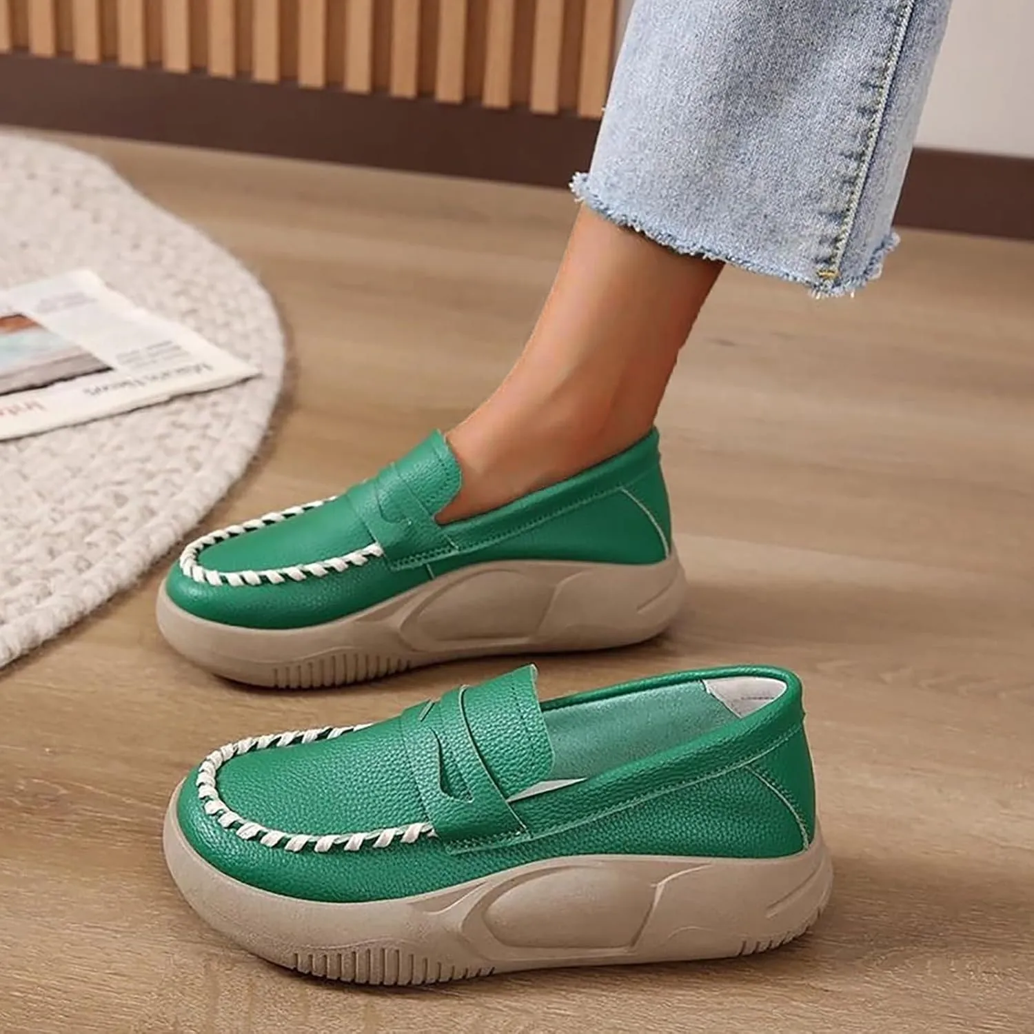 Loafers for Women Comfortable Slip On Business Casual Shoes Soft Muffin Soled Corrective Loafers Orthopedic Walking Shoes for All Occasions: Casual, Work, Party