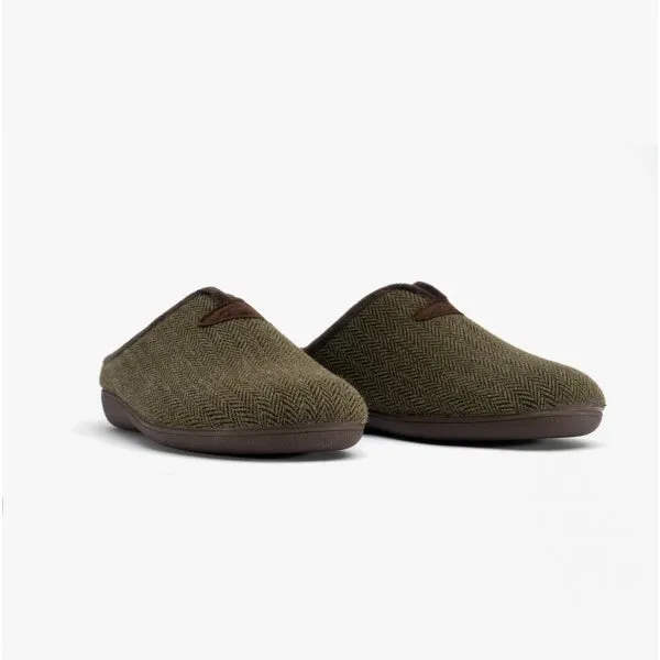 Lotus ALBERT Mens Mule Slippers Khaki