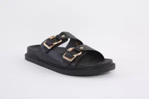 LOTUS - RAVEL LAKEN DOUBLE STRAP FASHION MULE - BLACK