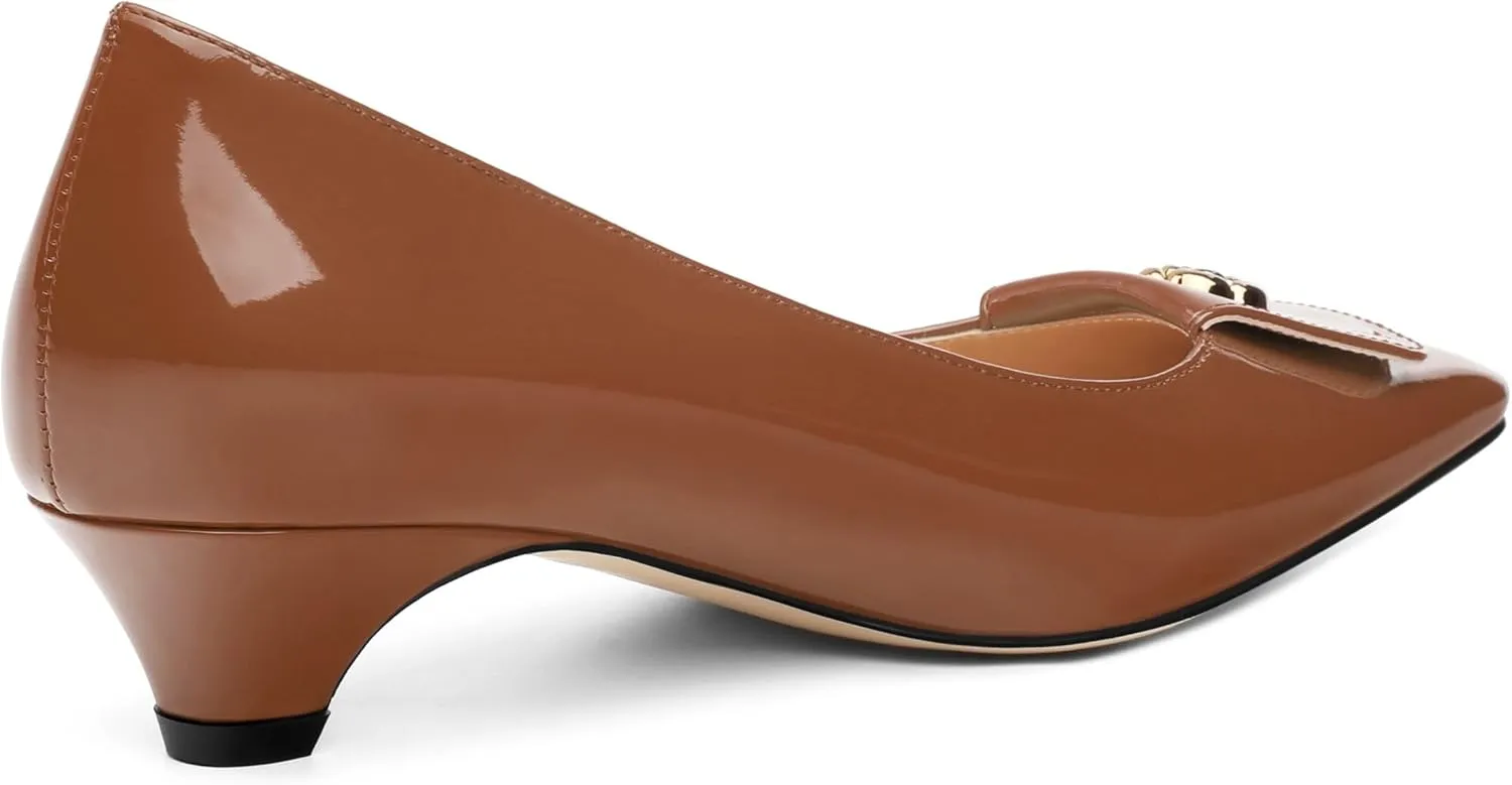 Low Heel Kitten Heel Shoes for Women. The Small Square Shaped Toe Cap is Classic and Fashionable, and They are Suitable for Various Occasions. 1.4 inches