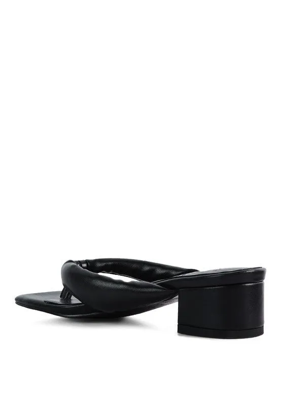 Low Heel Thong Slide Sandals