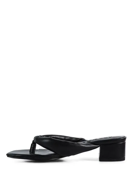 Low Heel Thong Slide Sandals