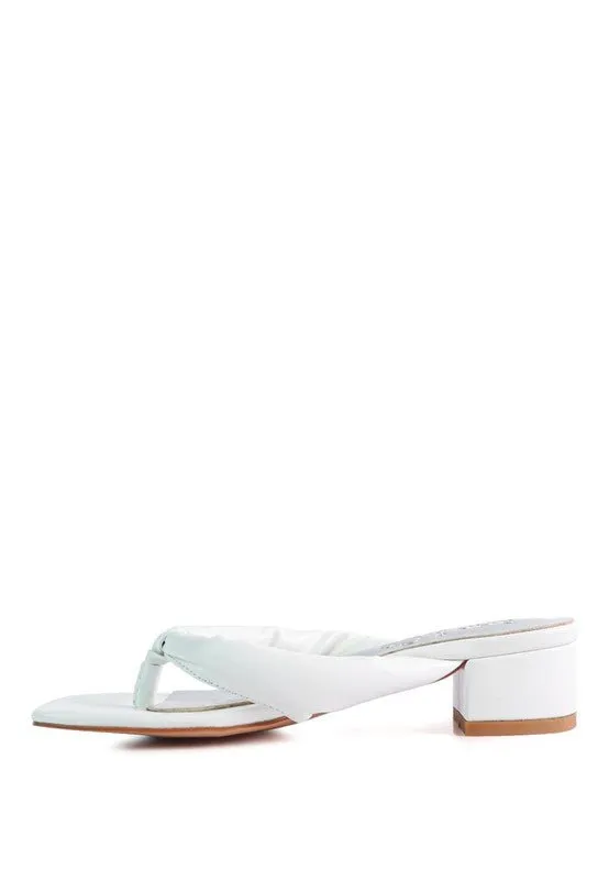 Low Heel Thong Slide Sandals