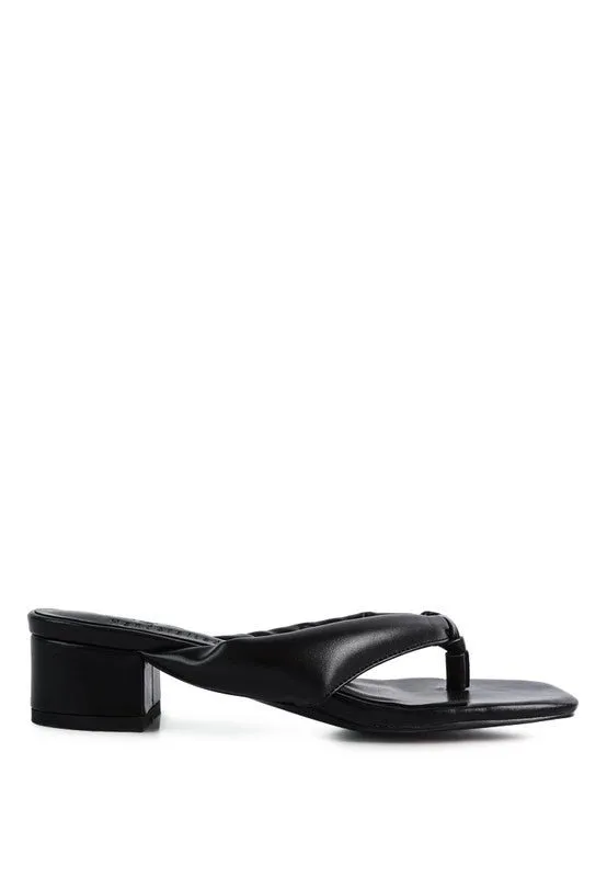 Low Heel Thong Slide Sandals