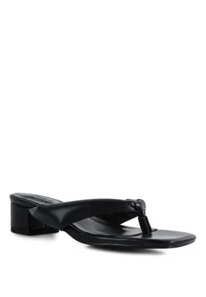 Low Heel Thong Slide Sandals