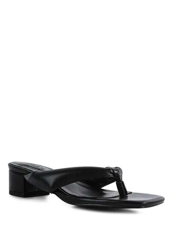 Low Heel Thong Slide Sandals