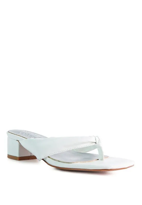 Low Heel Thong Slide Sandals