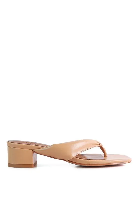 Low Heel Thong Slide Sandals