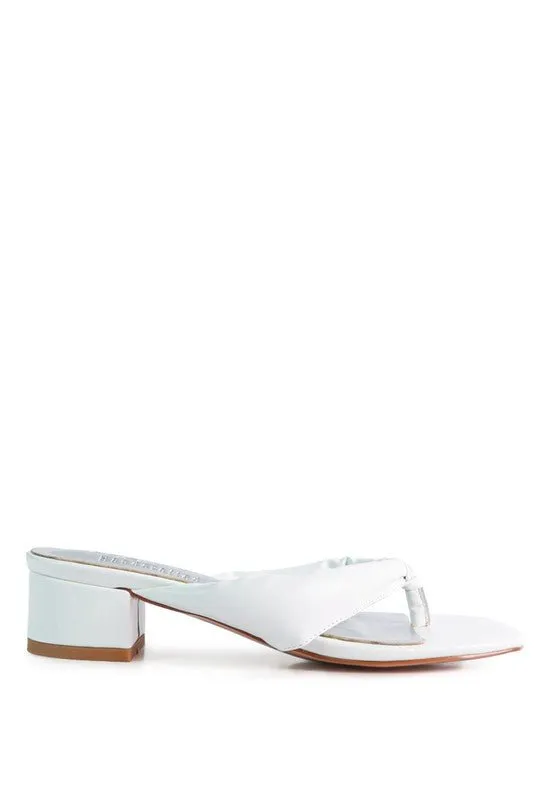 Low Heel Thong Slide Sandals
