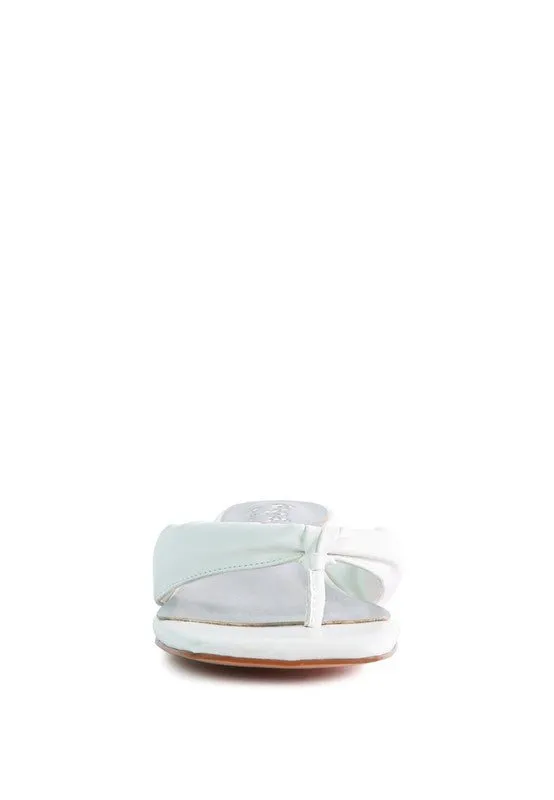 Low Heel Thong Slide Sandals
