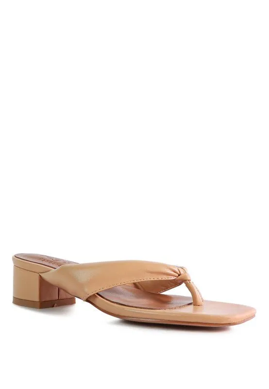 Low Heel Thong Slide Sandals