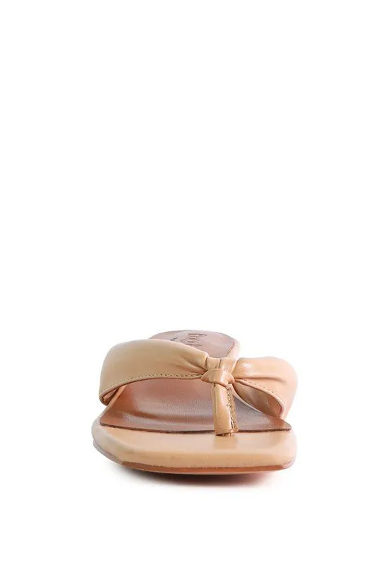 Low Heel Thong Slide Sandals