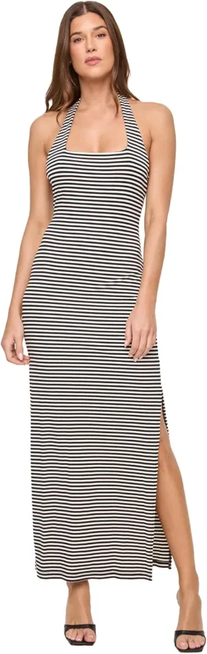 L*Space London Dress for Women, Fitted Ribbed Dress, Halter Top & Open Back, Chic Dress for Vacation & Special Occasions