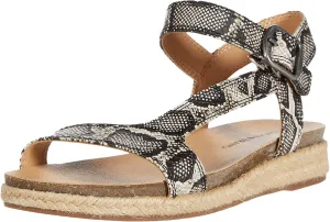 Lucky Brand Womens Gabrien Leather Wedge Sandals Tan 5.5 Medium (B,M)