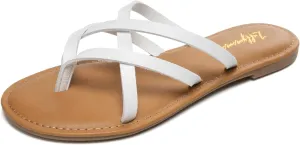 Luffymomo Women's Elastic Strap Flat Sandals Casual Summer Open Toe Sandal