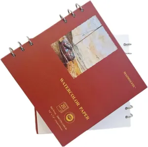 MAIMOUFIN Watercolor Journal,100% Cotton Watercolor Paper, 7.6" x 7.6", 20 Sheets（140LB/300GSM） Hot Press, Hardcover Square Loose-Leaf Watercolor Sketchbook for Artists, Art Lovers (hot Press)