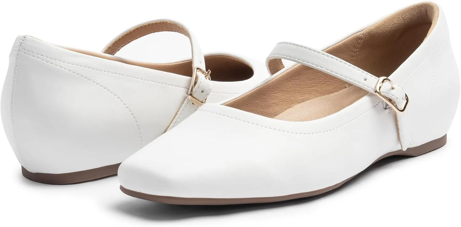 Mary Jane Flat Shoes with Arch Support and Hidden Wedge Heel, Women Ballet Flats, Mary Jane Flats, Comfortable Dress Shoes