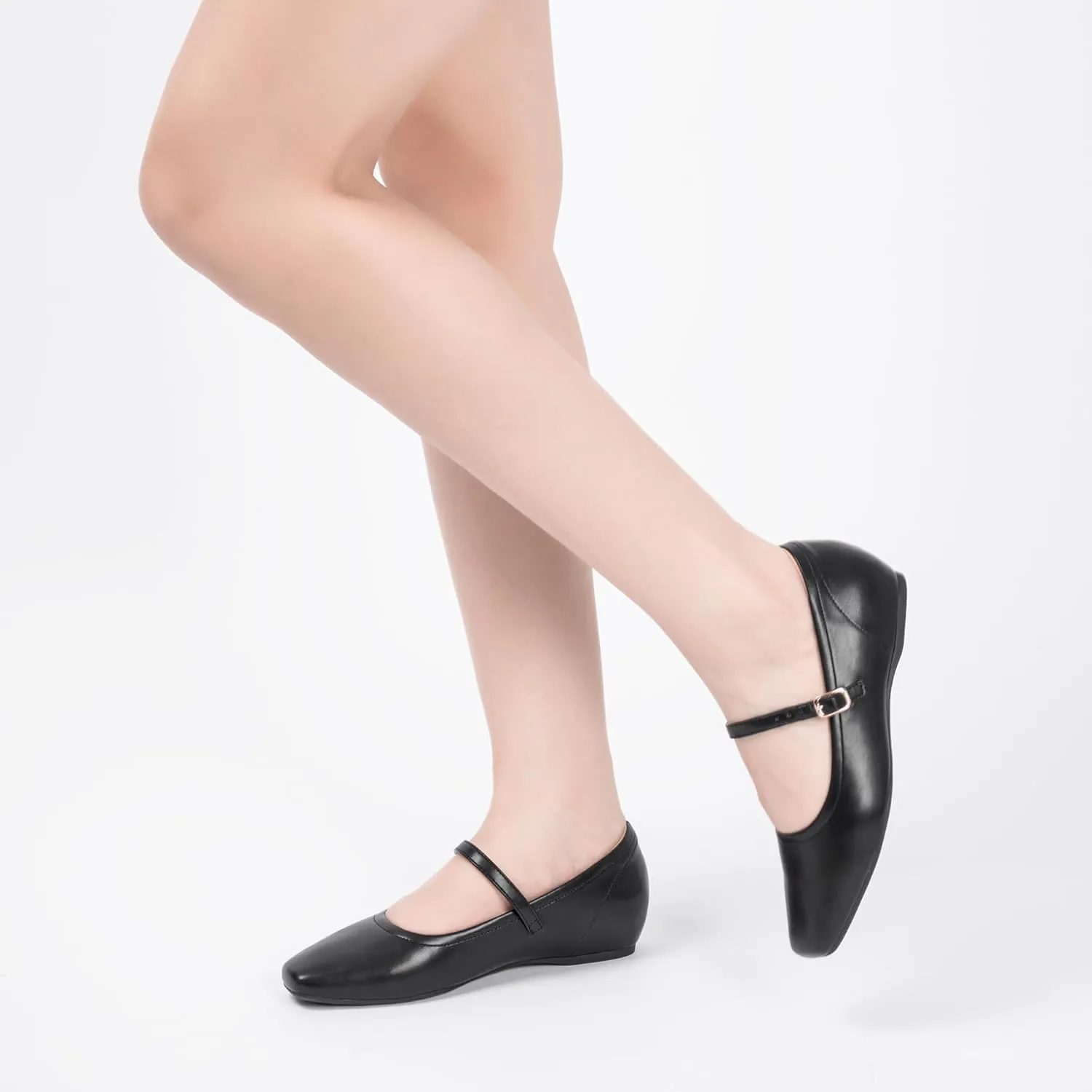 Mary Jane Flat Shoes with Arch Support and Hidden Wedge Heel, Women Ballet Flats, Mary Jane Flats, Comfortable Dress Shoes