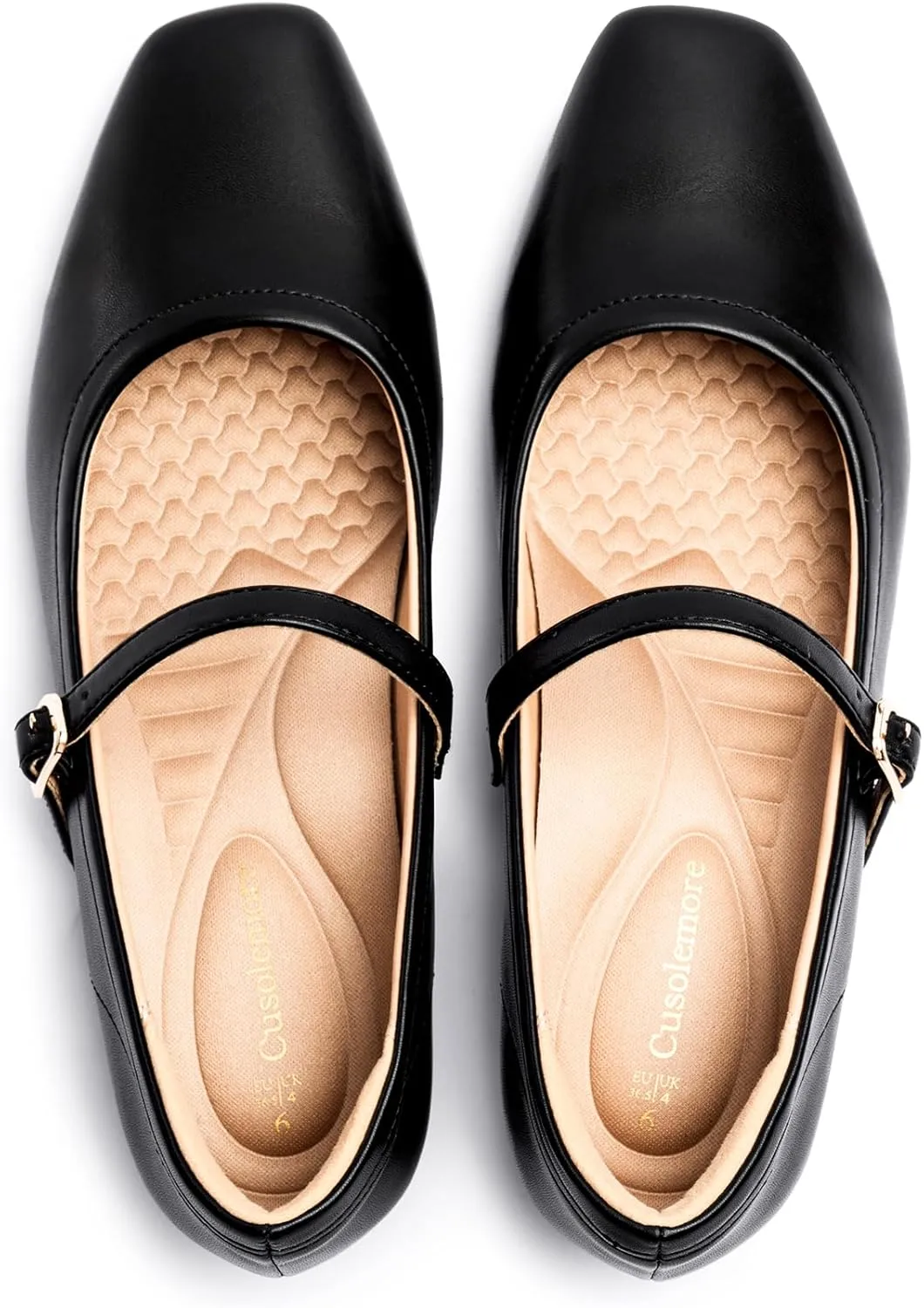 Mary Jane Flat Shoes with Arch Support and Hidden Wedge Heel, Women Ballet Flats, Mary Jane Flats, Comfortable Dress Shoes