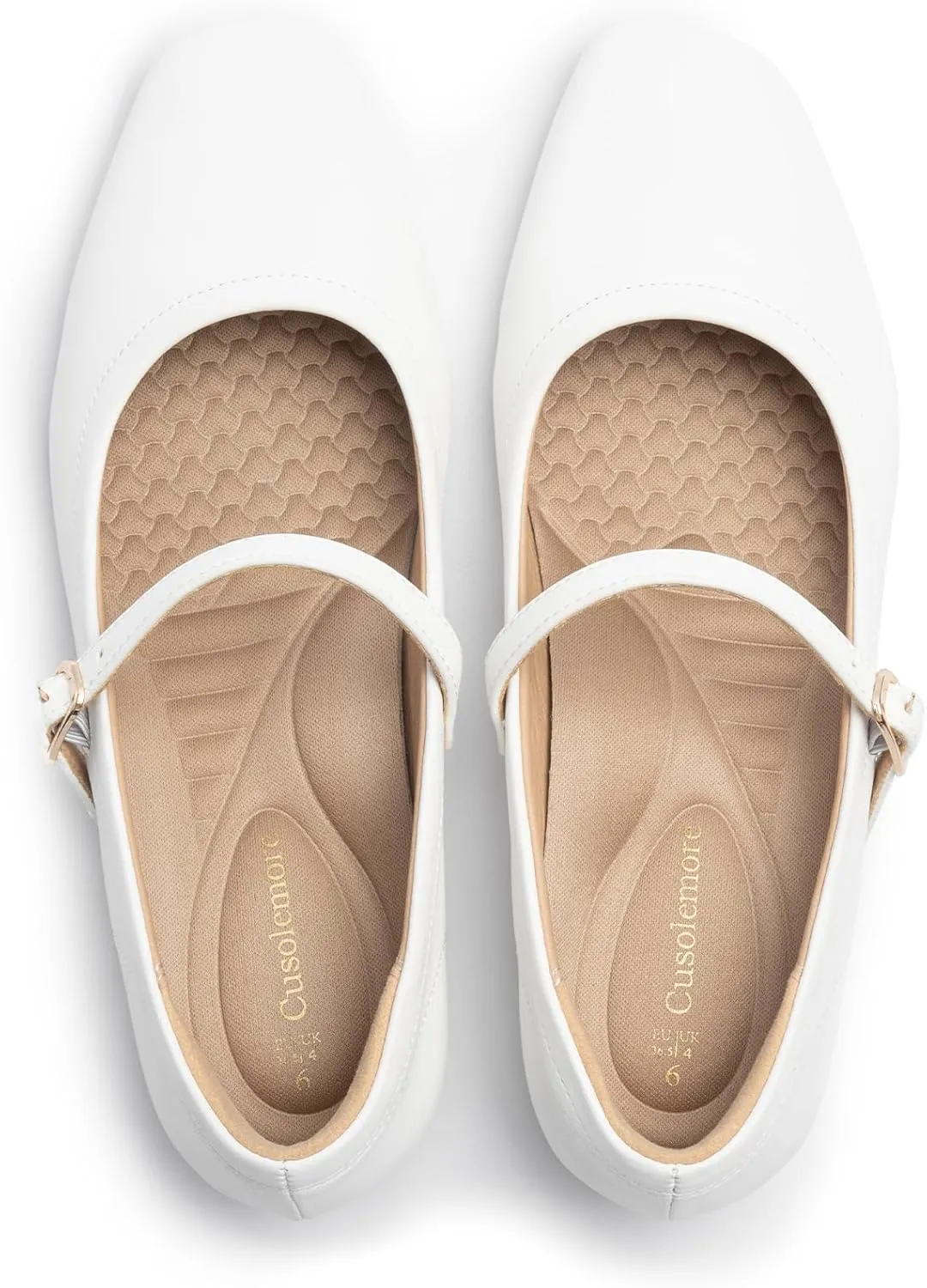 Mary Jane Flat Shoes with Arch Support and Hidden Wedge Heel, Women Ballet Flats, Mary Jane Flats, Comfortable Dress Shoes
