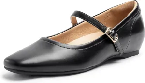 Mary Jane Flat Shoes with Arch Support and Hidden Wedge Heel, Women Ballet Flats, Mary Jane Flats, Comfortable Dress Shoes