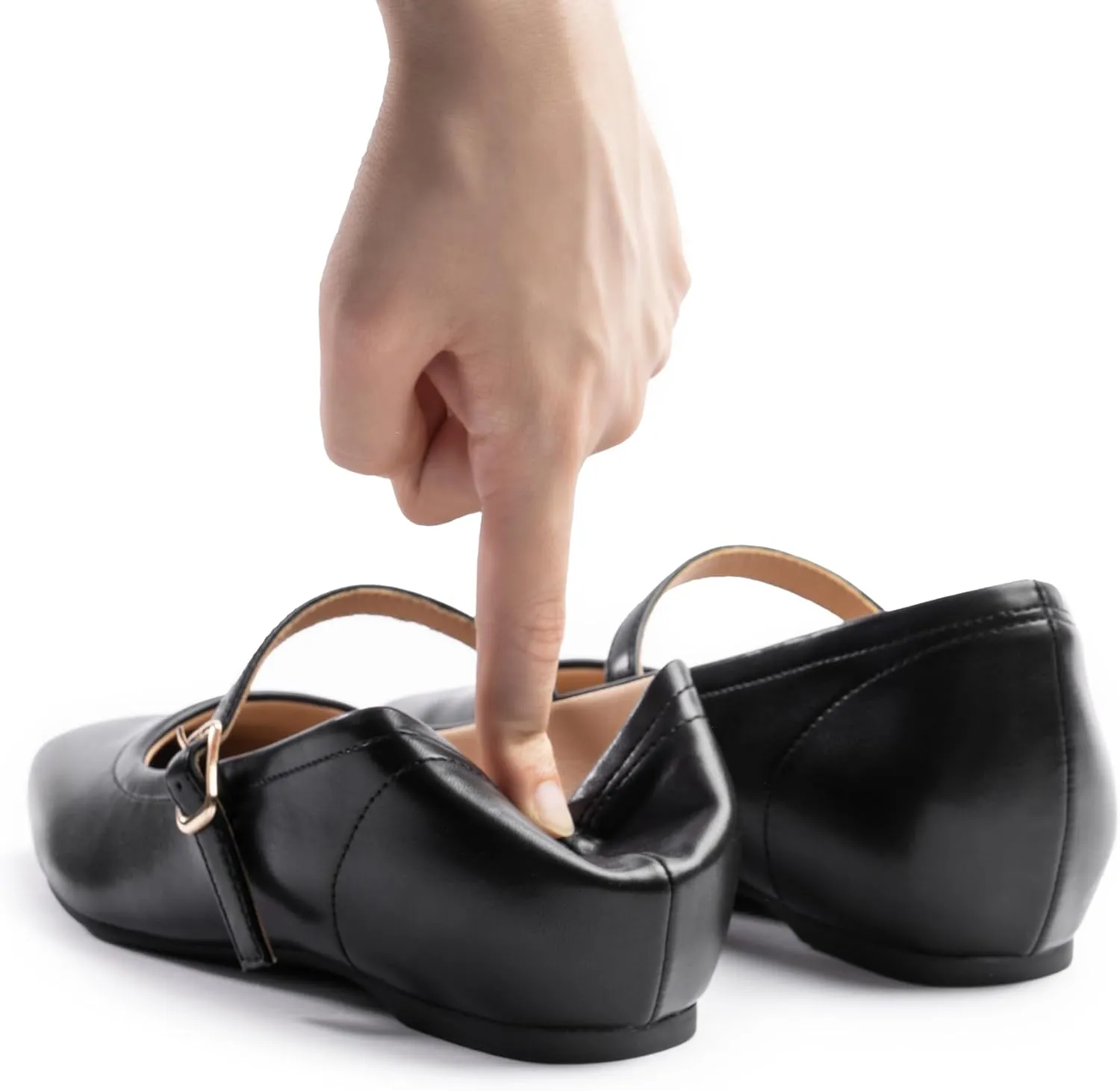 Mary Jane Flat Shoes with Arch Support and Hidden Wedge Heel, Women Ballet Flats, Mary Jane Flats, Comfortable Dress Shoes
