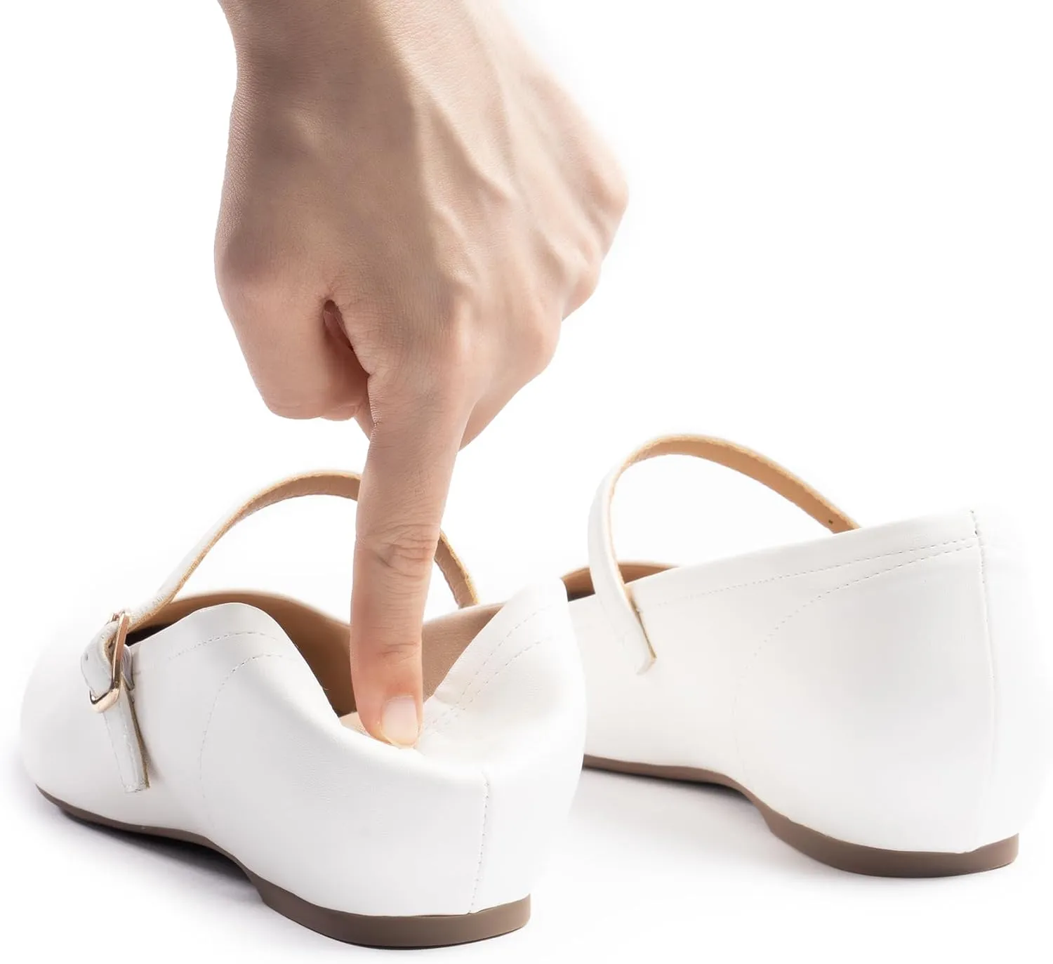 Mary Jane Flat Shoes with Arch Support and Hidden Wedge Heel, Women Ballet Flats, Mary Jane Flats, Comfortable Dress Shoes