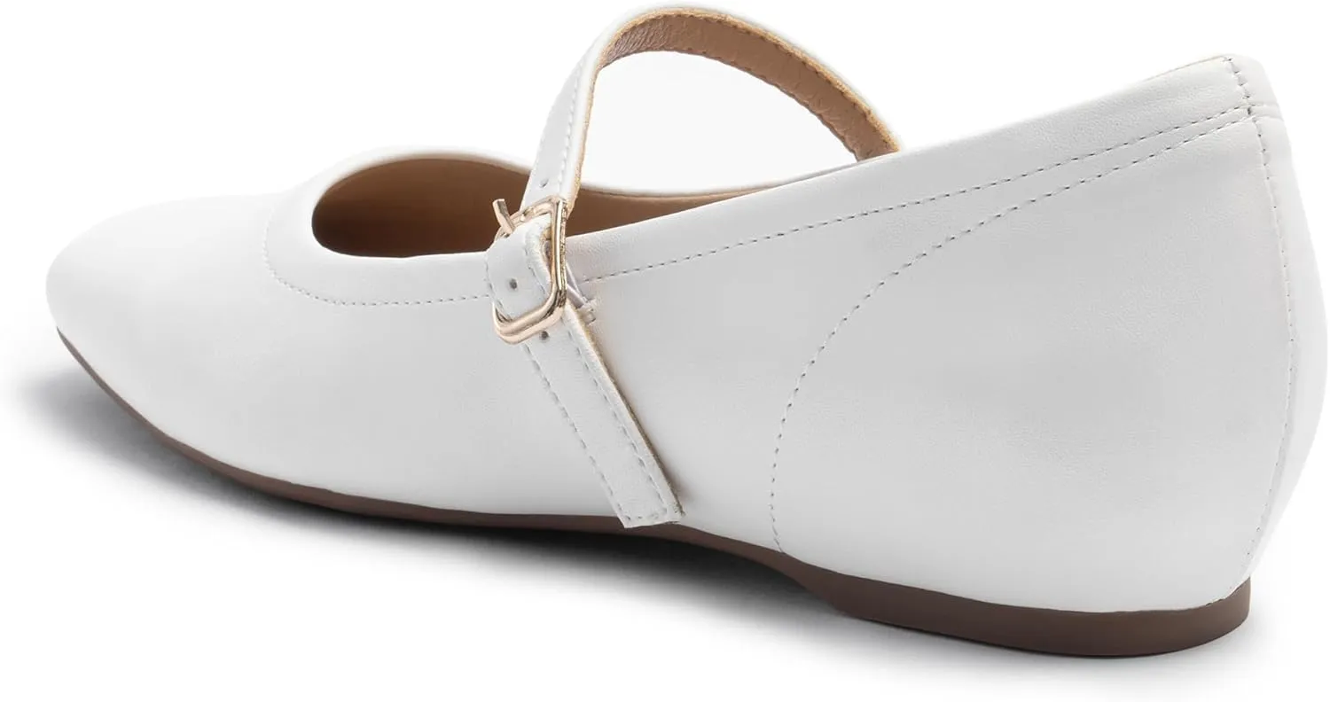 Mary Jane Flat Shoes with Arch Support and Hidden Wedge Heel, Women Ballet Flats, Mary Jane Flats, Comfortable Dress Shoes