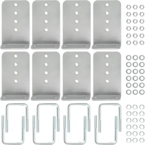 maXpeedingrods 8 Pack 8" L-Type Boat Trailer Bunk Bracket Kit for 3x3 Cross Members Heavy-Duty Steel