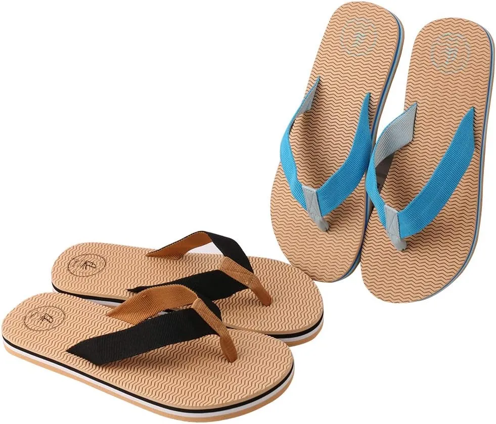 Men's Beach Flip Flops Soft Comfortable Open Toe Walking Thong Sandals Summer Slippers