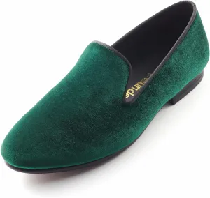 Mens Dress Shoes for Wedding Slip On Formal Velvet Loafers