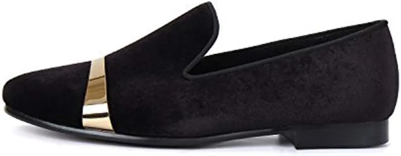 Mens Dress Shoes for Wedding Slip On Formal Velvet Loafers