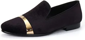 Mens Dress Shoes for Wedding Slip On Formal Velvet Loafers