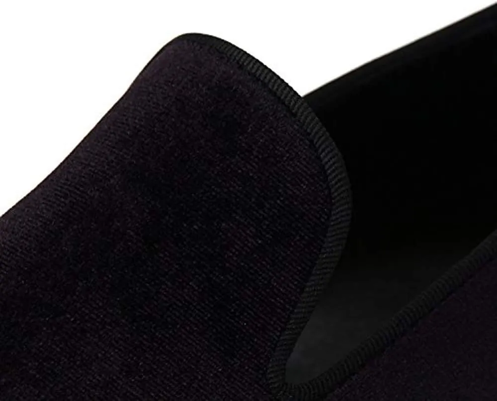 Mens Dress Shoes for Wedding Slip On Formal Velvet Loafers
