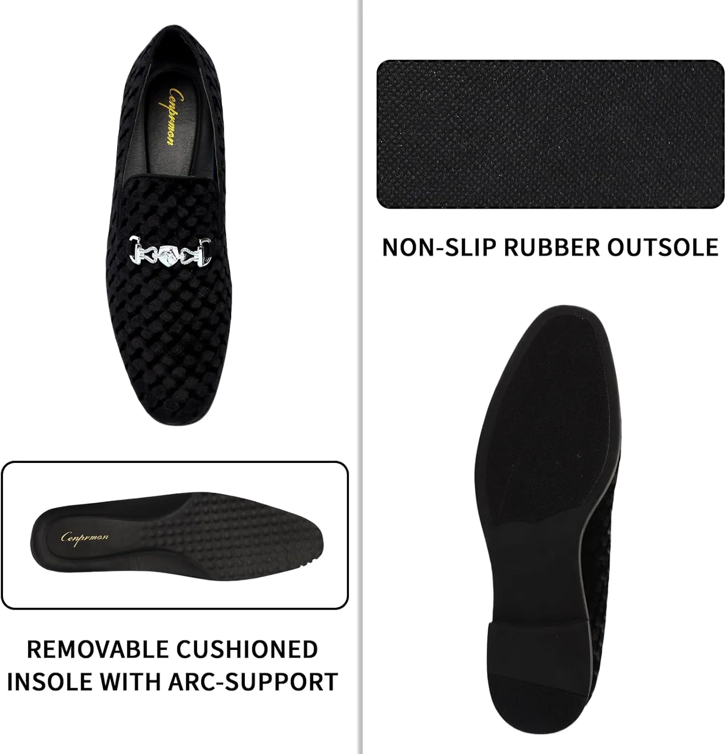 Men's Penny Slip-on Loafer Diamond-Patterned Velvet Dress Shoes Luxury Suede Smoking Slipper Party Prom Wedding Shoes